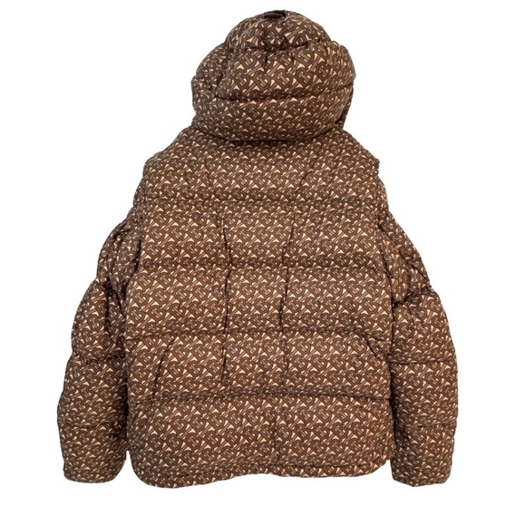 Burberry Monogram Down Puffer Coat Detachable Sleeve Tan Brown XXXL - Picture 8 of 15
